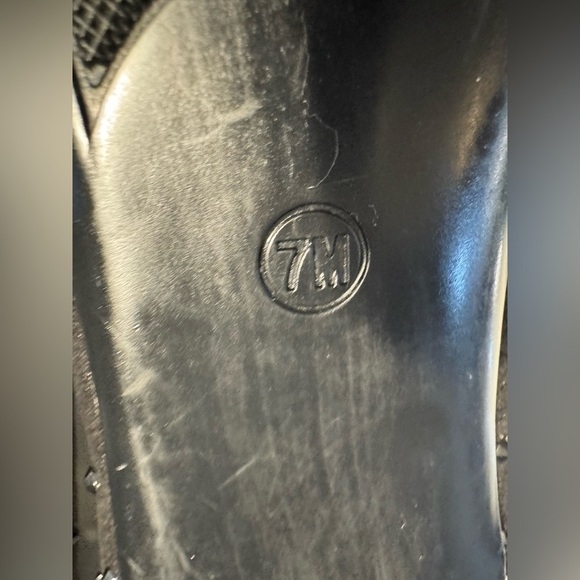 Marc Fisher Black suede with black beading Peep-Toe Platform 4.5-5 inch Heels - Picture 10 of 10